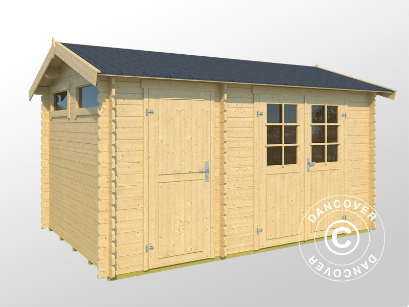 Holzschuppen Narva 3,8x2,5x2,39m, 28mm, 9,3m², Natur