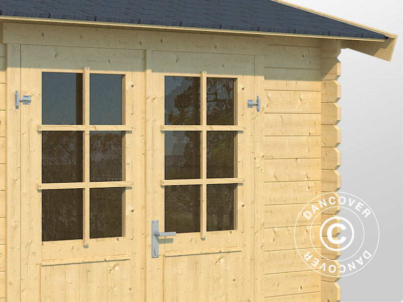 Houten tuinhuisje Narva 3,8x2,5x2,39m, 28mm, 9,3m², Naturel