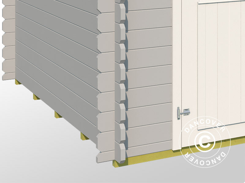 Holzschuppen Narva 3,8x2,5x2,39m, 28mm, 9,3m², Hellgrau