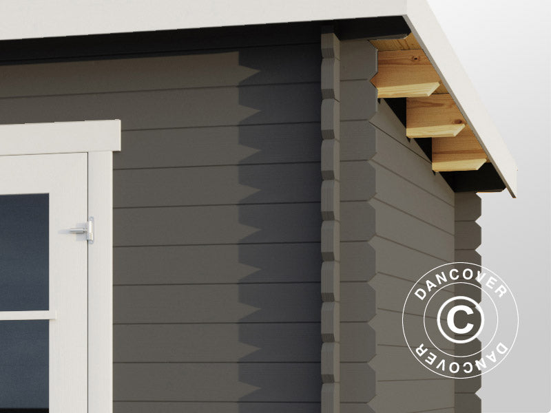 Caseta, cabaña de madera Riga 4,25x2,8x2,22m, 34mm, 11,3m², Gris oscuro