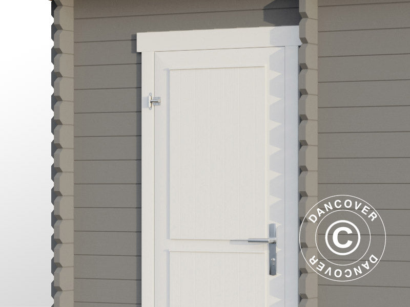 Holzschuppen, Gartenhaus Riga 4,25x2,8x2,22m, 34mm, 11,3m², Hellgrau