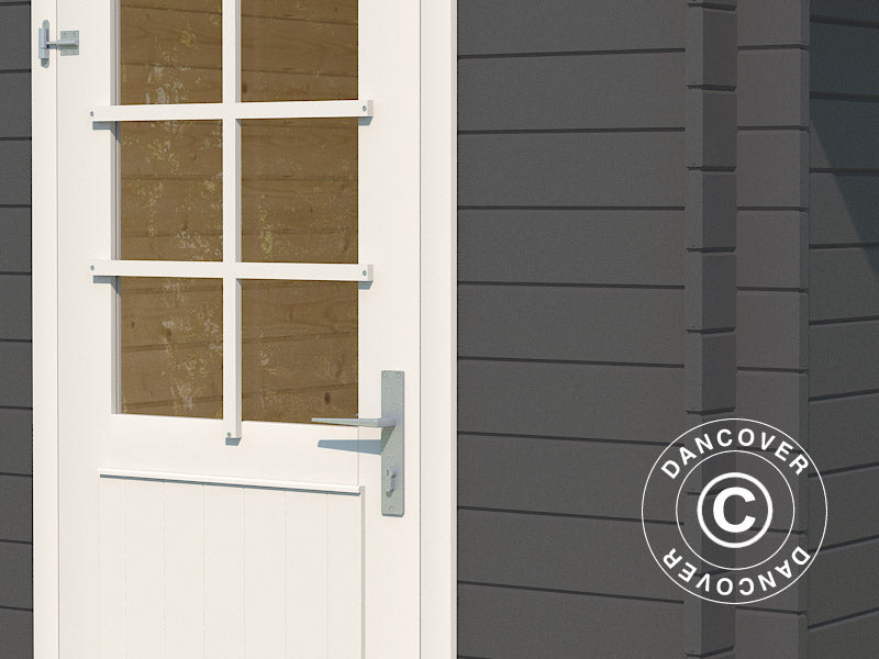 Casetta da giardino a parete in legno Vanda 1,8x2,75x2,68m, 28mm, 4,7m², Grigio scuro