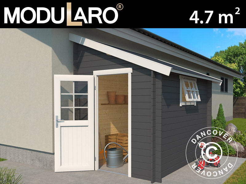 Anbauschuppen aus Holz, Vanda 1,8x2,75x2,68m, 28mm, 4,7m², Dunkelgrau