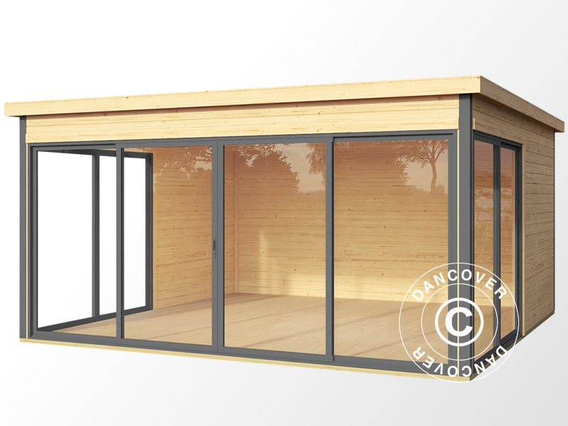 Cabane en bois Geneva, 4,18x4,18x2,39m, 44mm, Naturel
