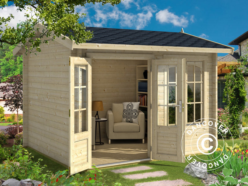 Gartenhaus aus Holz Stavanger 3x2,5x2,45m, 44mm, Natur
