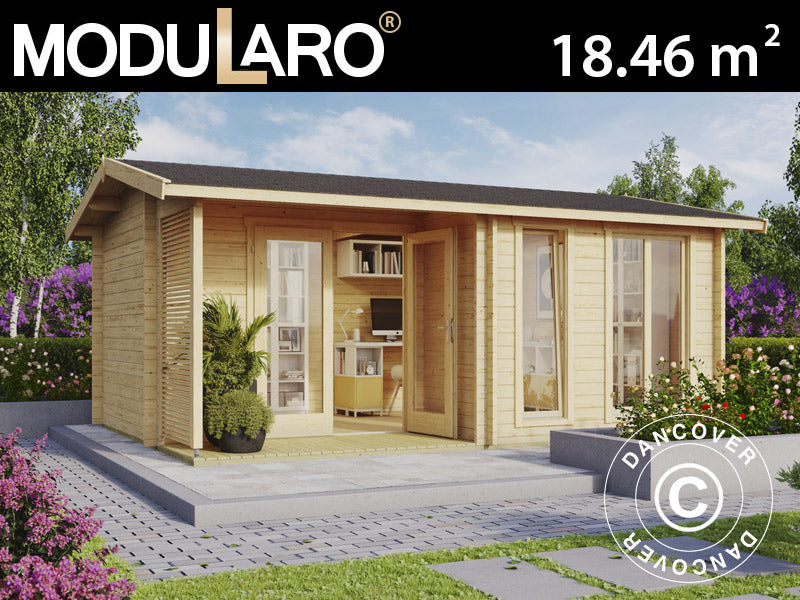 Cabine de madeira Talsi 5,2x3,7x2,51m, 44mm, Natural