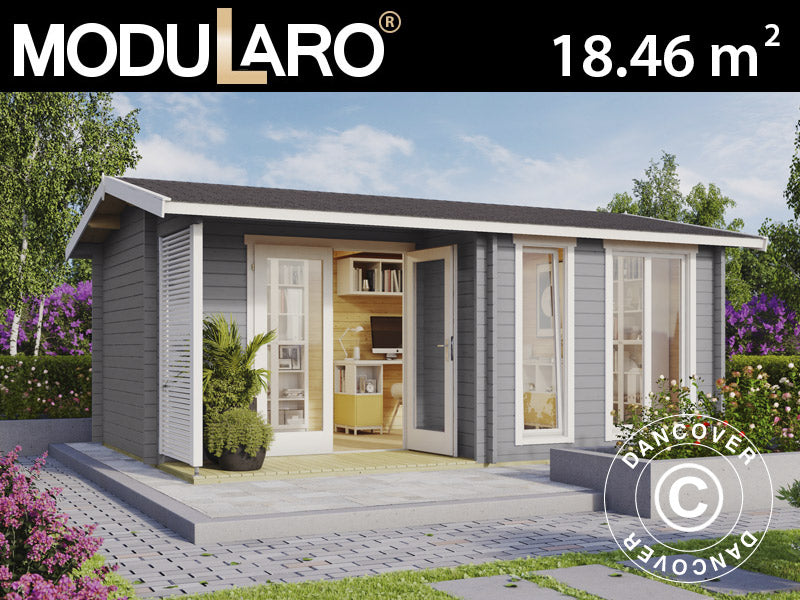 Koka Dārza Māja Talsi 5,2x3,7x2,51m, 44mm, Gaiši Pelēka