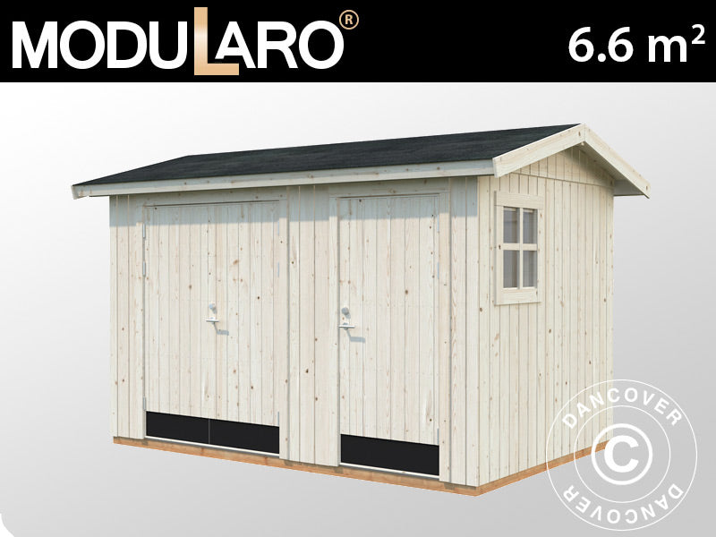 Abri en bois avec plancher, 3,44x2,21x2,47m, 6,6m², Naturel