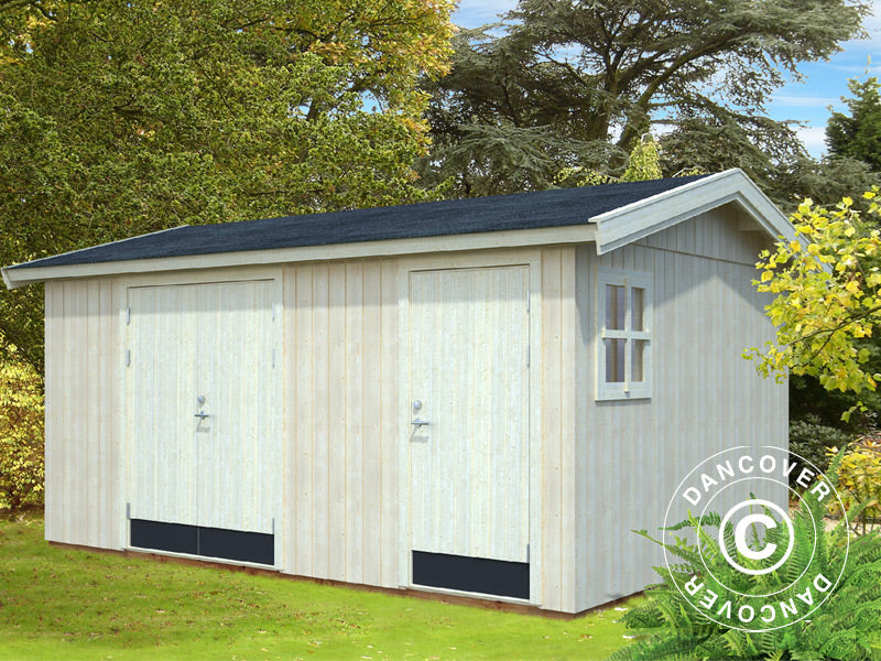 Wooden shed w/floor, 4.52x3.3x2.61 m, 13.5 m², Natural