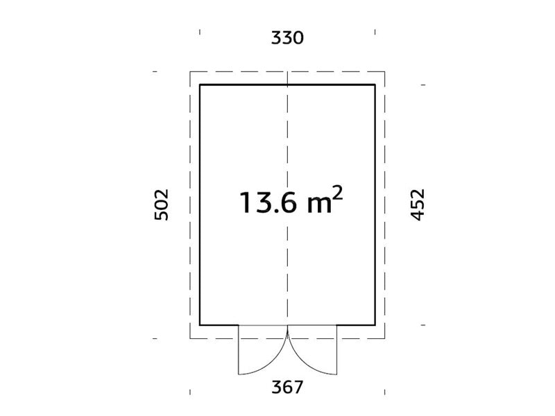 Puidust aiakuur põrandaga, 3,3x4,52x2,96m, 13,6m², Naturaalne