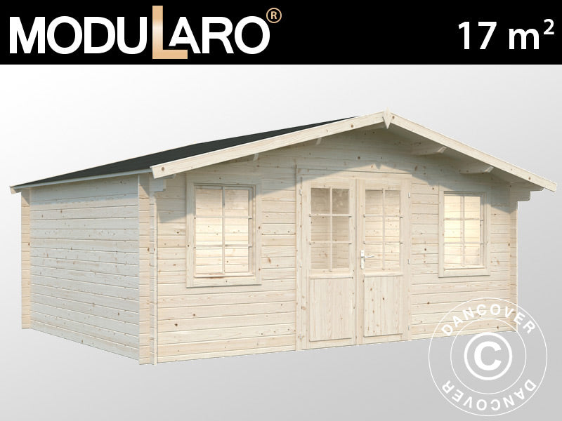 Casetta in legno, 5,04x3,8x2,45m, 17m², Naturale