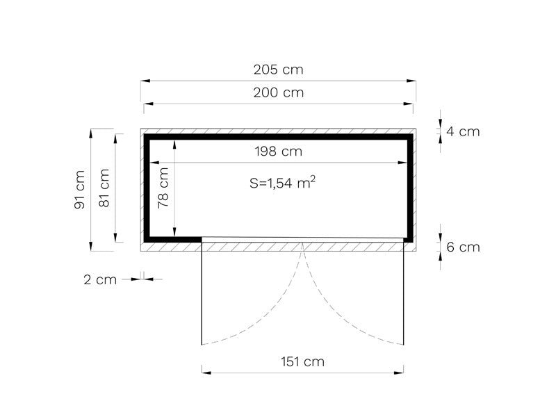 Bertilo puinen vaja Multibox3, 2x0,82x1,63m, 1,6m², Luonnonväri