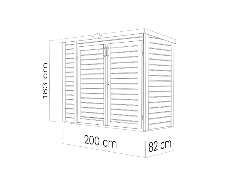 Bertilo puinen vaja Multibox3, 2x0,82x1,63m, 1,6m², Luonnonväri