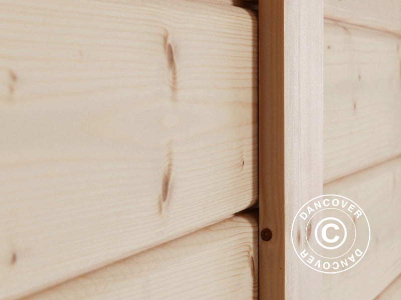 Bertilo puinen vaja Wallstore Velo, 2,06x1,02x1,35m, 2,1m², Luonnonväri