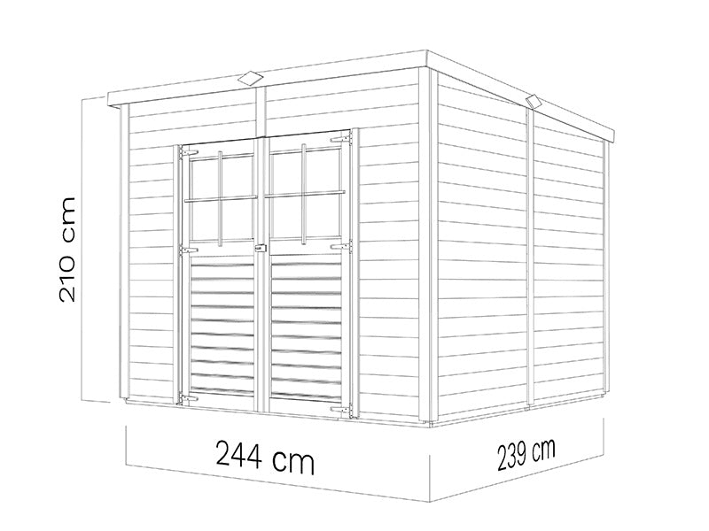 Wooden Shed, Bertilo Alster 4, 2.44x2.39x2.1 m, 5.83 m²