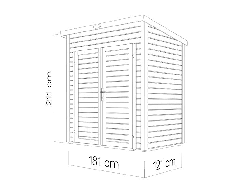 Puinen vaja, Bertilo Timmo 1, 1,81x1,21x2,11m, 2,19m², Antrasiitti