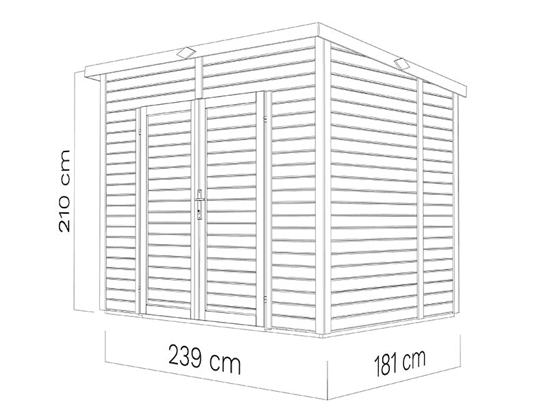 Wooden Shed, Bertilo Timmo 4, 2.39x1.81x2.1 m, 4.32 m², Anthracite