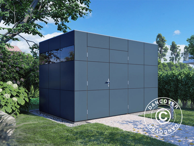 Wooden Shed, Bertilo HPL 2, 3.45x2.28x2.3 m, 7.86 m², Anthracite/Grey