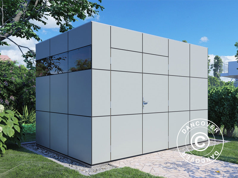 Wooden Shed, Bertilo HPL 2, 3.45x2.28x2.3 m, 7.86 m², Anthracite/Grey