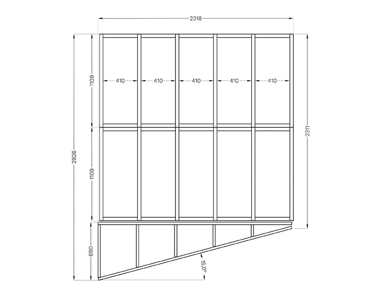 Wooden shed, Bertilo Concept, 2.34x2.97x2.27 m, 7 m², Natural
