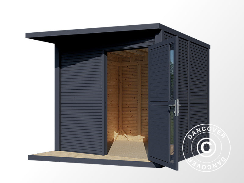 Wooden Shed, Bertilo Concept, 2.34x2.97x2.27 m, 7 m², Anthracite