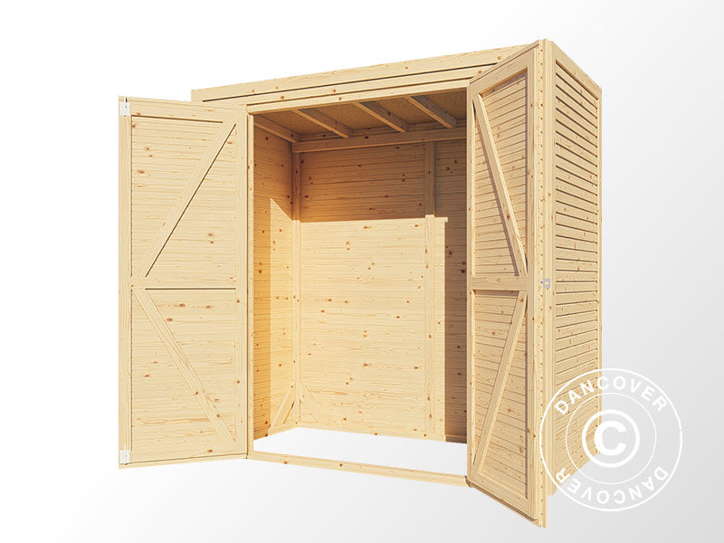 Wooden shed, Bertilo Cubico 1, 2.07x1.03x2.08 m, 2.1 m², Natural
