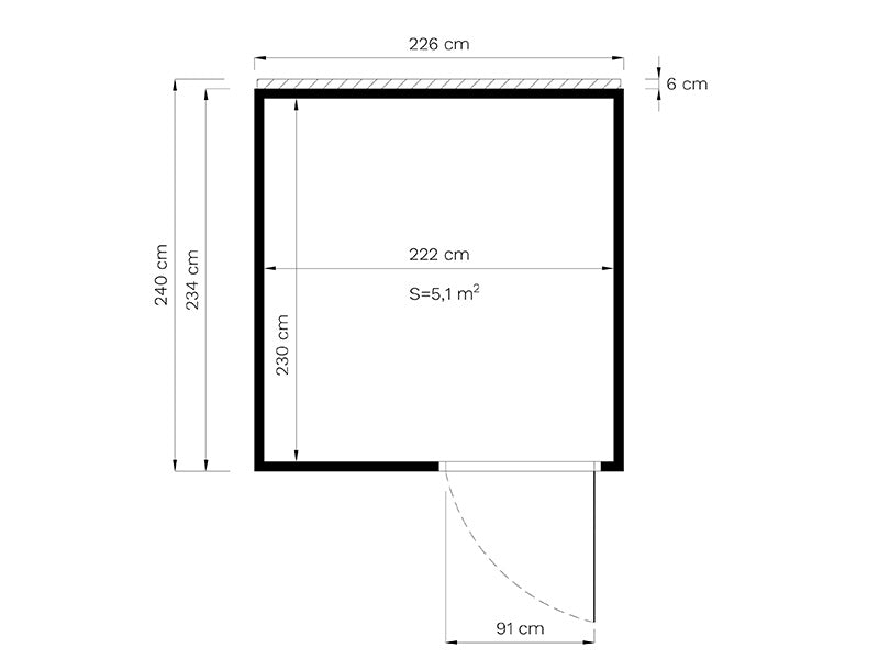 Puumökki, Bertilo Cubus 2O, 2,26x2,34x2,32m, Luonnonväri