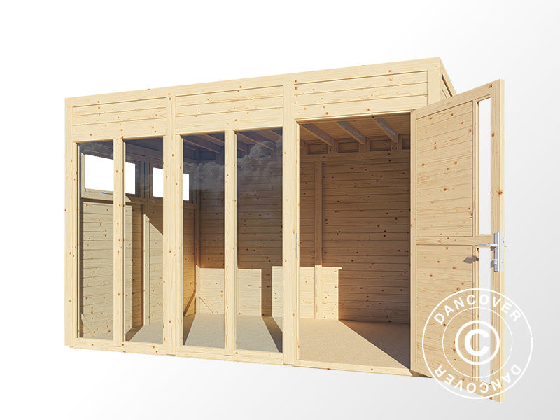 Wooden cabin, Bertilo Cubus 3O, 3.37x2.34x2.32 m, Natural