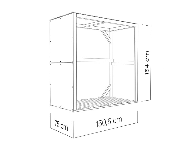 Malkinė, Bertilo HPL 2, 1,51x0,75x1,54m, 1,13m², Antracitinė/Pilka LIKO TIK 5 VNT.