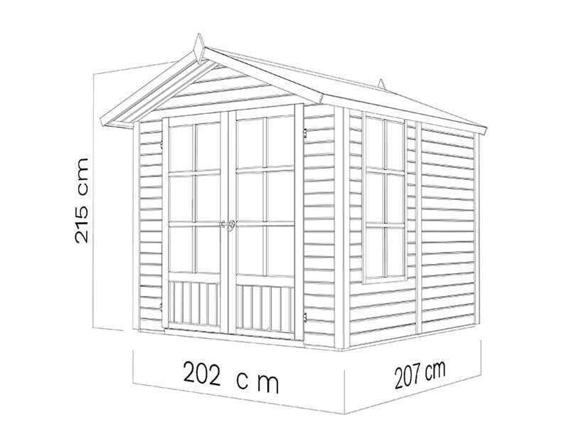 Gartenhaus, Bertilo Melrose, 2,02x2,07x2,15m, Natur