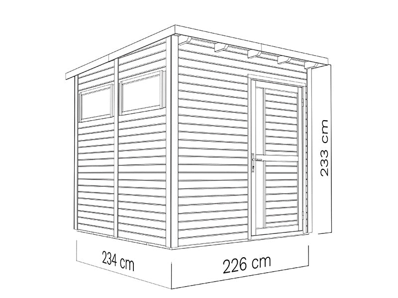 Houten tuinhuisje, Bertilo Pentus 2, 2,26x2,34x2,33m, 5,1m², Grijs