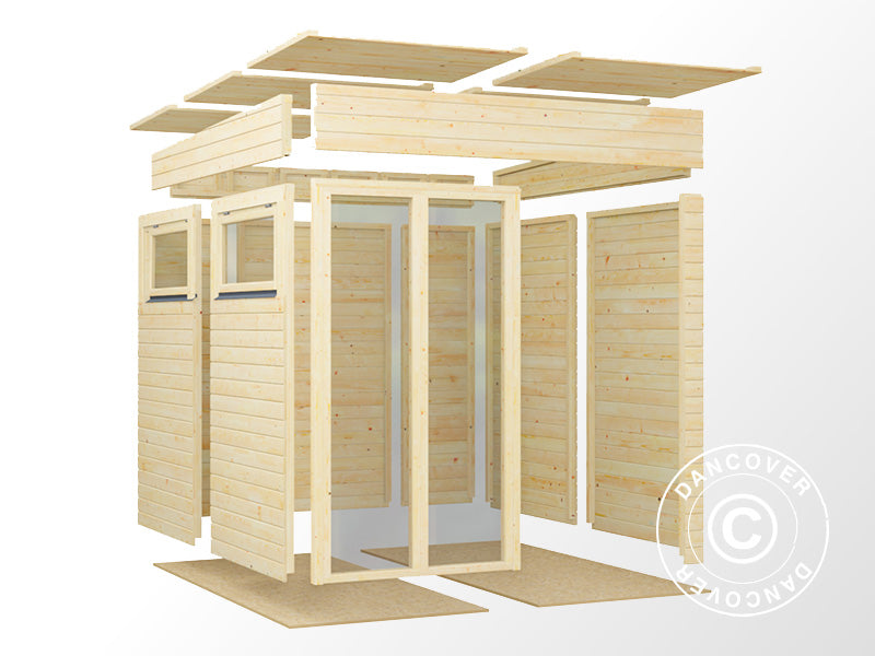 Cabane en bois, Bertilo Pentus 2O, 2,26x2,34x2,33m, Naturel