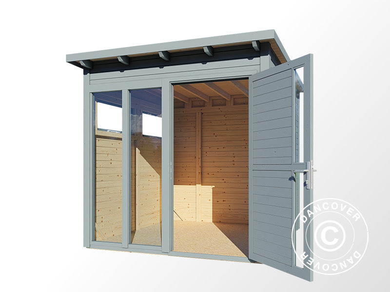 Wooden cabin, Bertilo Pentus 2O, 2.26x2.34x2.33 m, Grey
