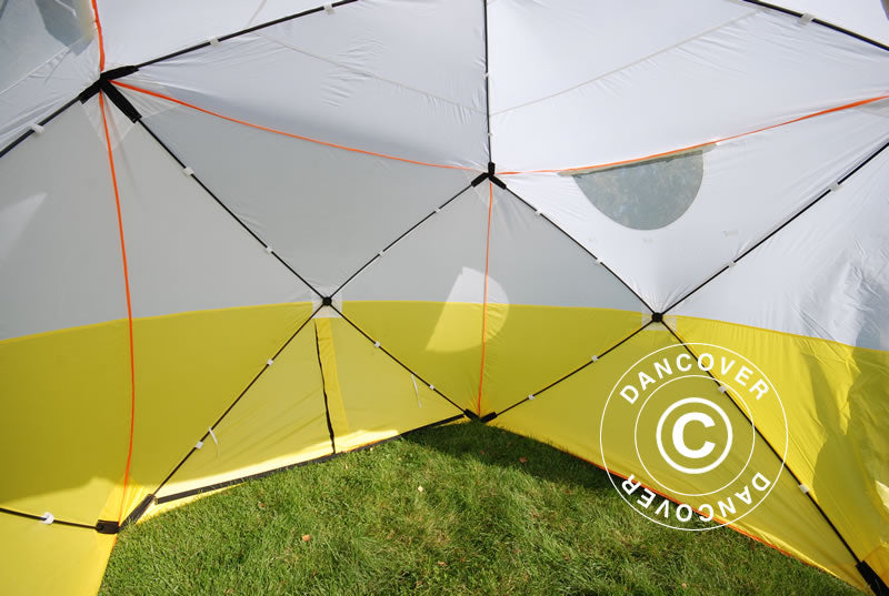 Arbeitszelt, FleXshelter Basic, 2,1x2,1x2m, Feuerresistent, Gelb/Weiss