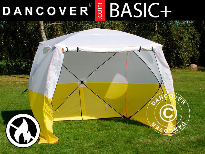 Tente de chantier 3x3m Jaune/Blanc – Commandez maintenant