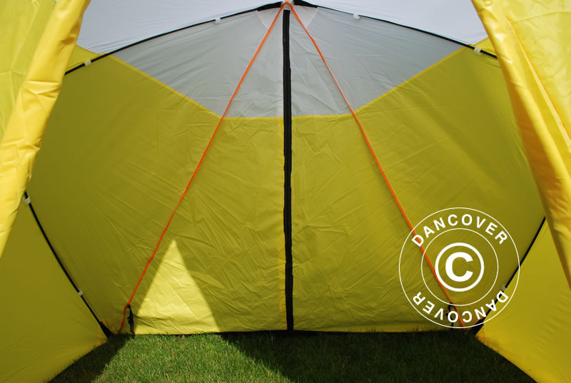 Töötelk, FleXshelter Basic Kolmnurkne, 1,8x1,9x2m, Tuldtõkestav, Kollane/Valge