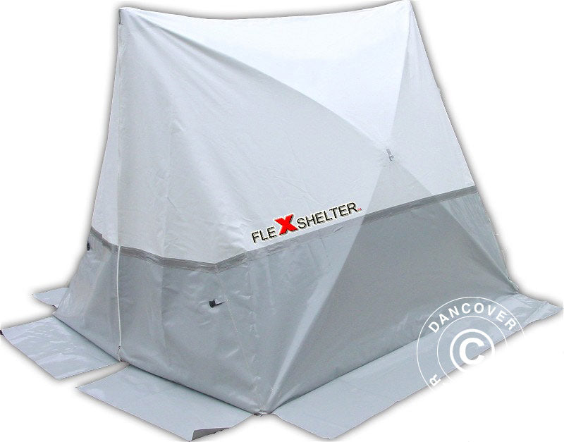 Tente de chantier, FleXshelter PRO, Type PZ, 1,7x1,8x1,65m, Blanc/jaune