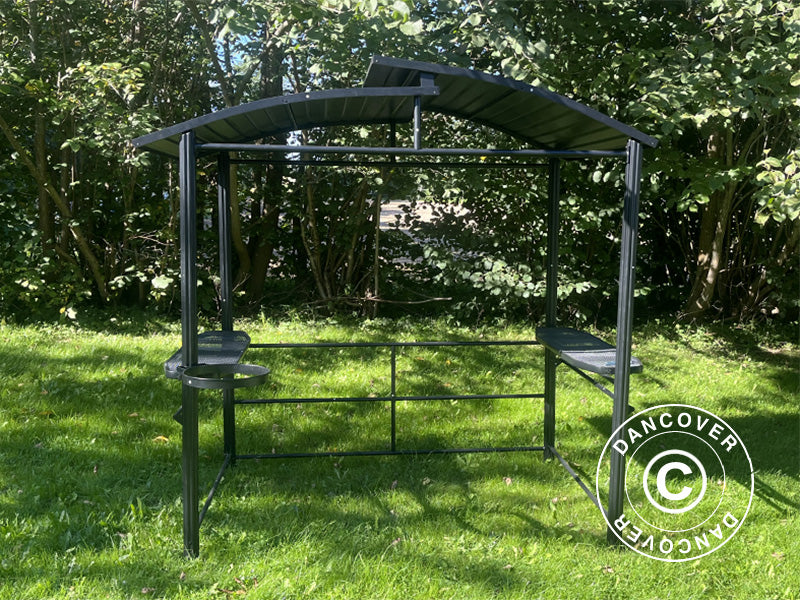 Barbecue pavilion Luna, 2.4x1.5x2.3 m, Black