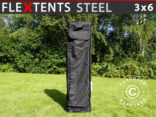 FleXtents® Steel Bæretaske m/hjul 3x6m, Sort