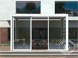 Skjutdörr set med glas för pergola San Pablo, 4m, Vit