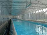 Cubierta de piscina tipo túnel, plegable, 6x10,3x2,7m, Blanco/Transparente