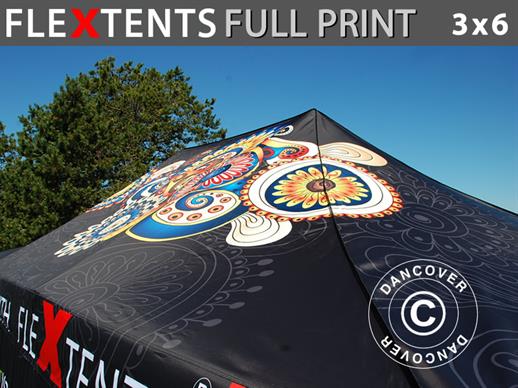 Painettu kattopeite helmalla pikateltalle FleXtents® PRO 3x6m