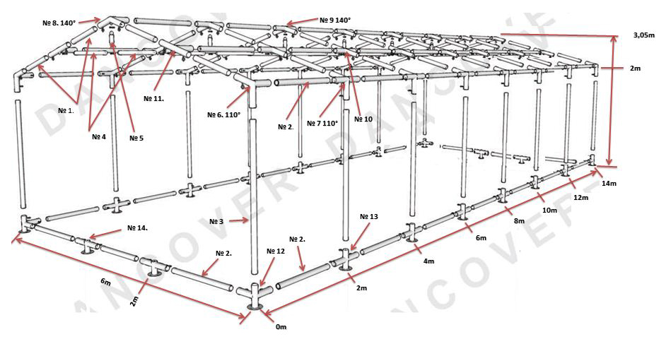 Namiot imprezowy, Exclusive CombiTents® 6x10m, 3 w 1, Biały