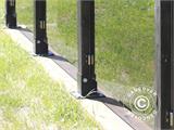 Patas de poste para valla de cristal, 14x14x10cm, Negro