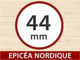 Tonnelle en bois Alicante, hexagonale 3,5x3,03x3,07m, 44mm, Gris clair
