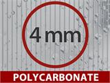 Serre adossée Polycarbonate, 3,05m², Palram/Canopia, 1,25x2,44x2,25m, Argenté