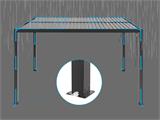 Pergola bioclimatique San Pablo avec portes coulissantes, 3x4m, Blanc/Noir