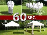 Vouwtent/Easy up tent FleXtents PRO "Wave" 3x6m Wit, inkl. 6 decoratieve gordijnen