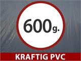 Presenning 4x6m PVC 600g/m², Grå, Flammehemmende