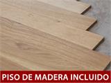 Caseta de madera Narva 3,8x2,5x2,39m, 28mm, Gris claro